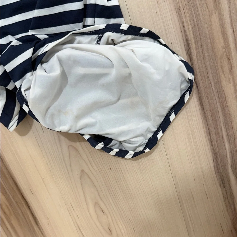 MICHAEL Michael Kors Navy and Cream Striped Swimsuit